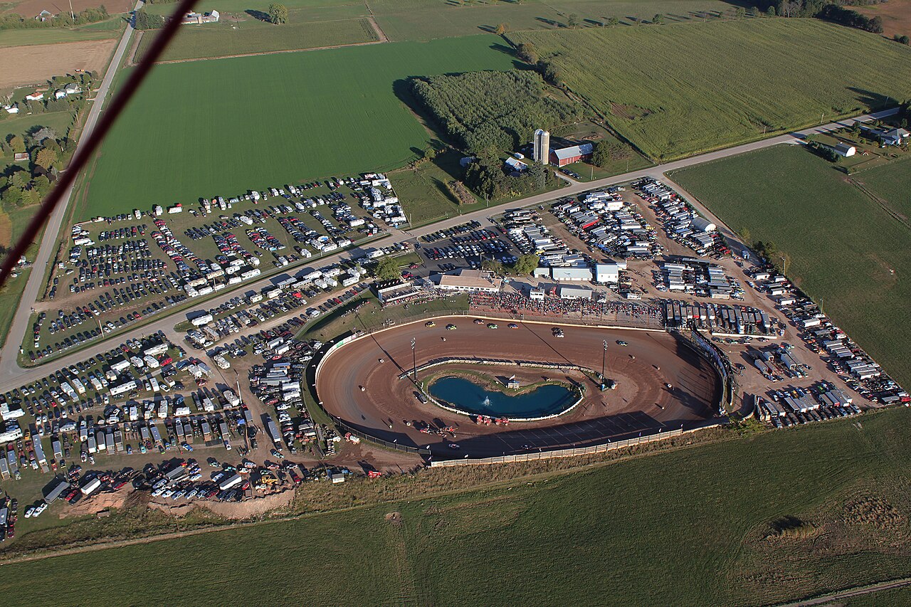 141 Speedway — An arial shot of the 141 Speedway located in Maribel, Wis, USA