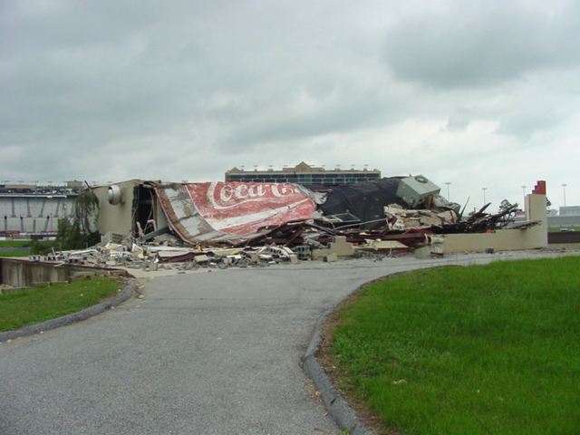Atlanta Motor Speedway — Damage due to a tornado produced by Hurricane Cindy at the Atlanta Motor Speedway.