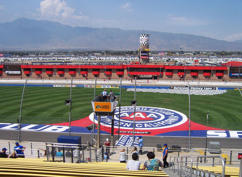 Auto Club Speedway Infield Road Course (Motorcycle) — View of Auto Club Speedway from center of the grandstand.