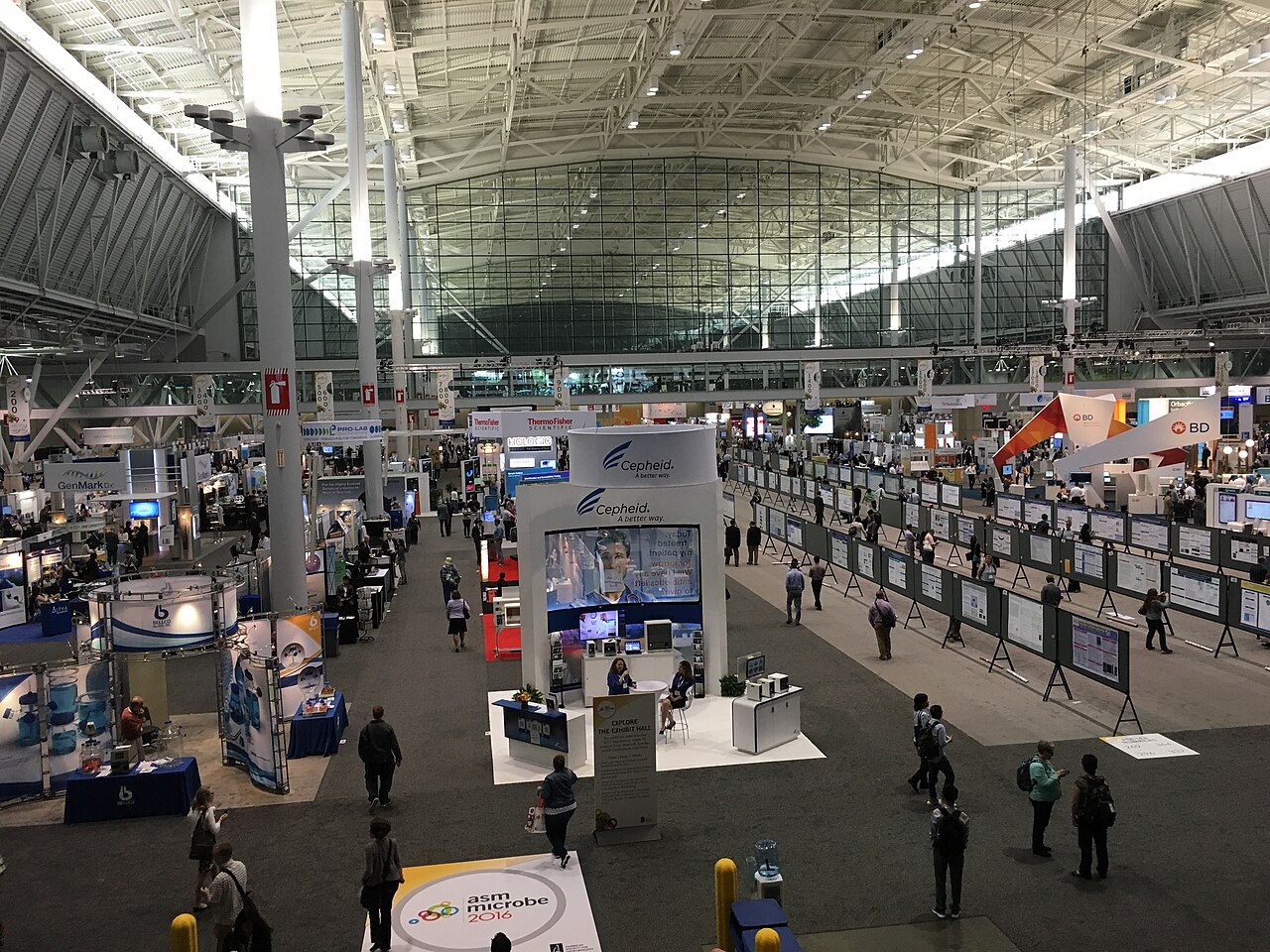 Boston Convention and Exhibition Center — American Society for Microbiology "ASM Microbe 2016" trade show at the w:Boston Convention and Exhibition Center. View from down e