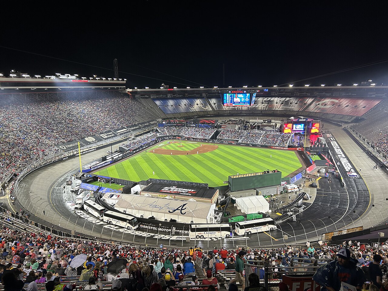 Bristol Motor Speedway — the first pitch of the MLB Speedway Classic '25 at Bristol Motor Speedway