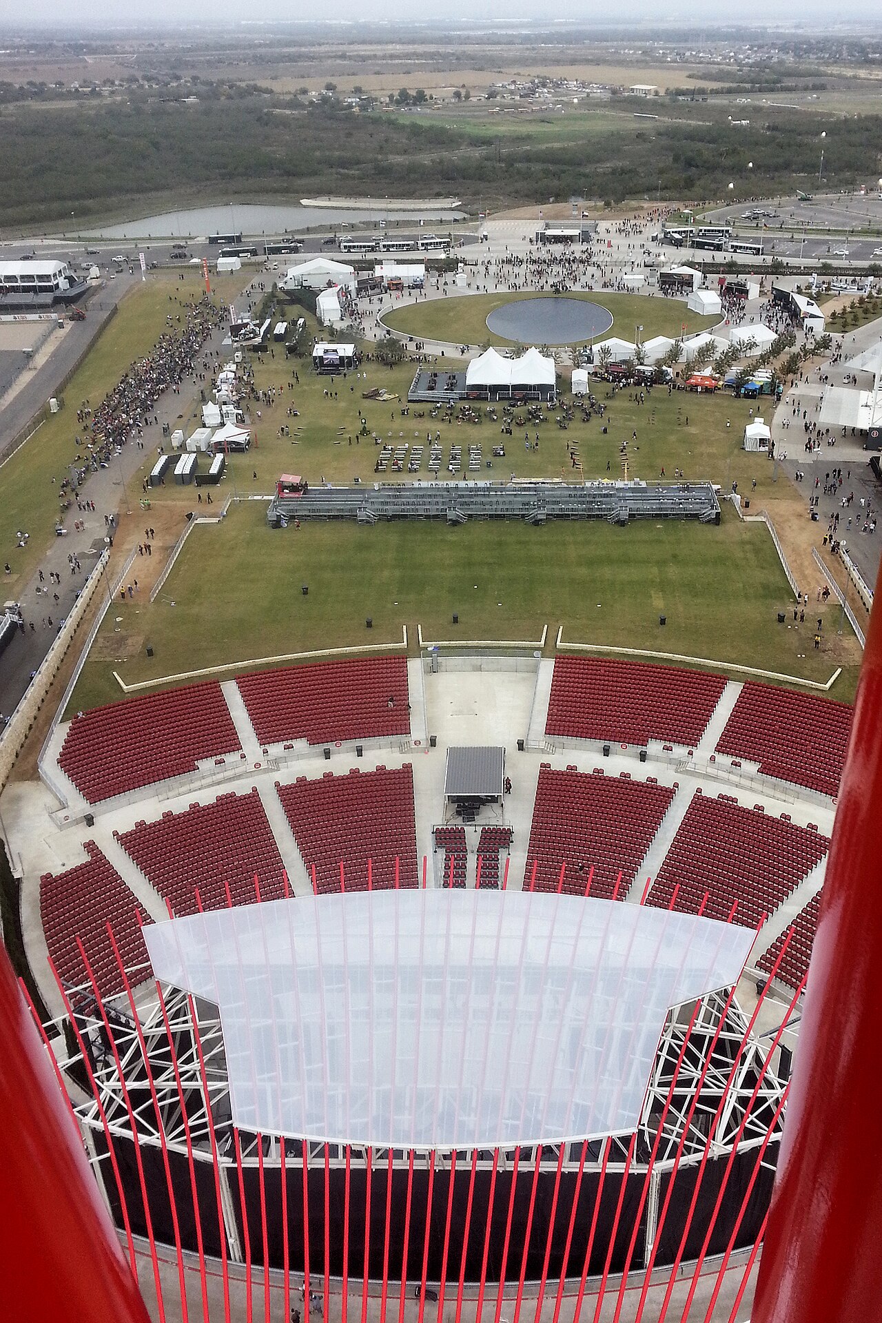 Circuit of the Americas — The Austin360 Amphitheater as seen from the top of the tower at Circuit of the Americas near Austin, Texas, United States.