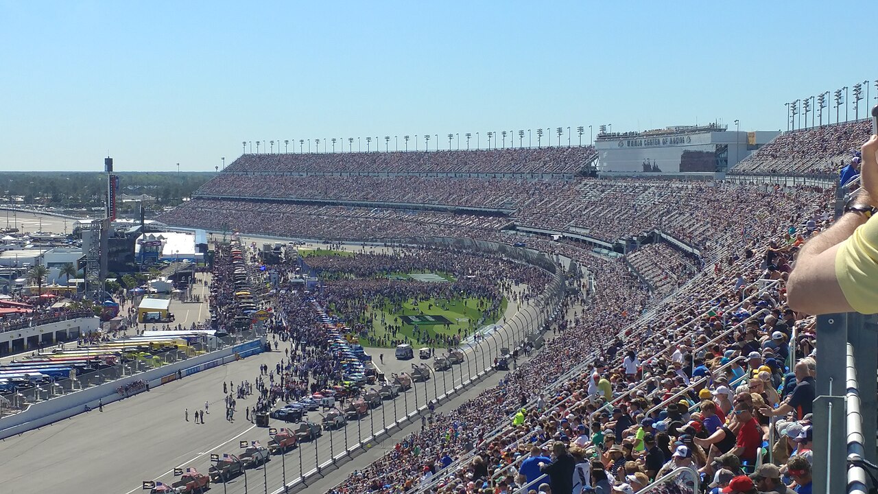 Daytona International Speedway — Photo taken from section 408 of Daytona International Speedway during the pre-race activities for the 2017 running of the Daytona 500.