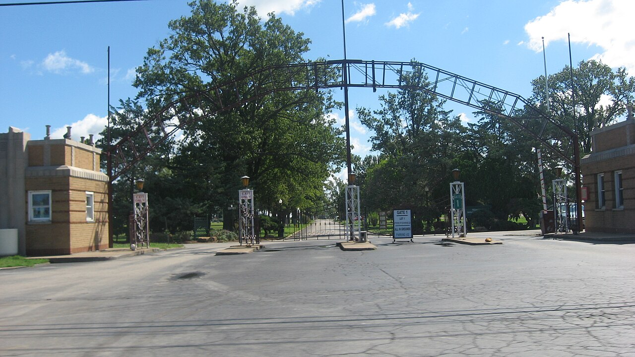 Du Quoin State Fairgrounds — Entrance to the Du Quoin State Fairgrounds, located along U.S. Route 51 on the far southern side of Du Quoin, Illinois, United States.  The 