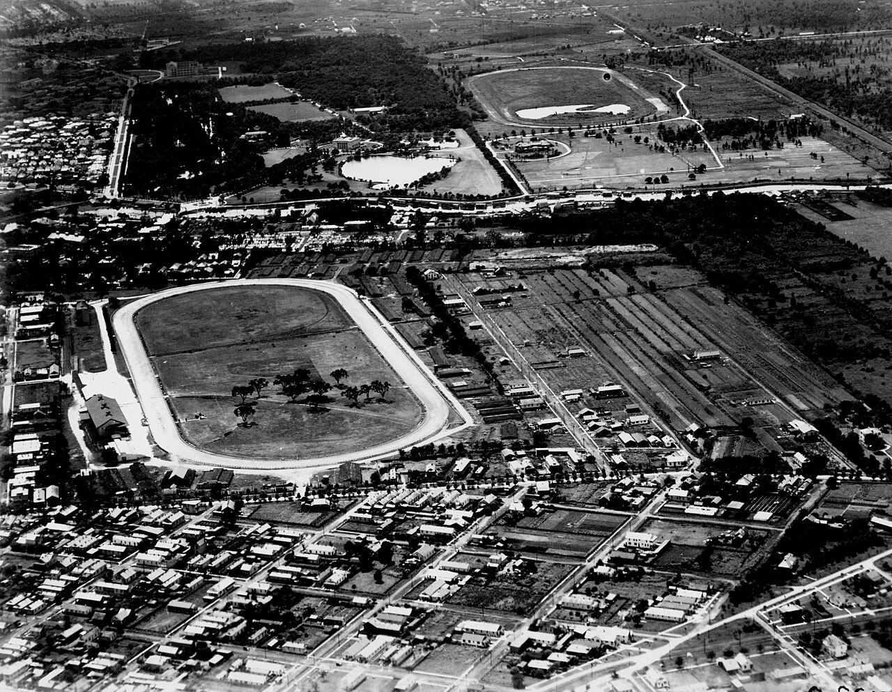 Fair Grounds Race Course & Slots — General notes:  1922 aerial photo of New Orleans; Fairgrounds and City Park area