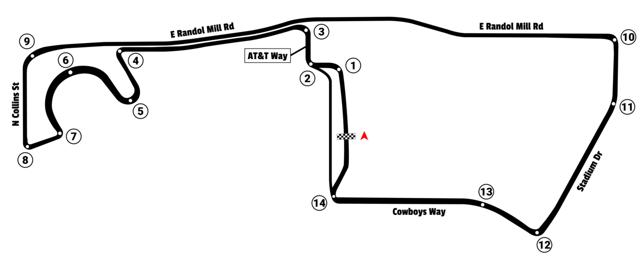 Grand Prix of Arlington — The track layout for the Arlington Grand Prix