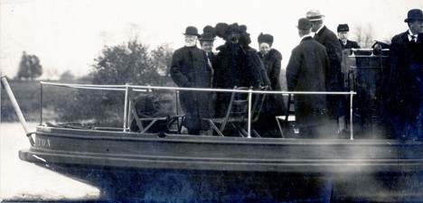 Lake Carnegie — Photo of Andrew Carnegie attending the First Regatta, November 8, 1907. Photo resides in the Princeton University Archives, but is in the pu