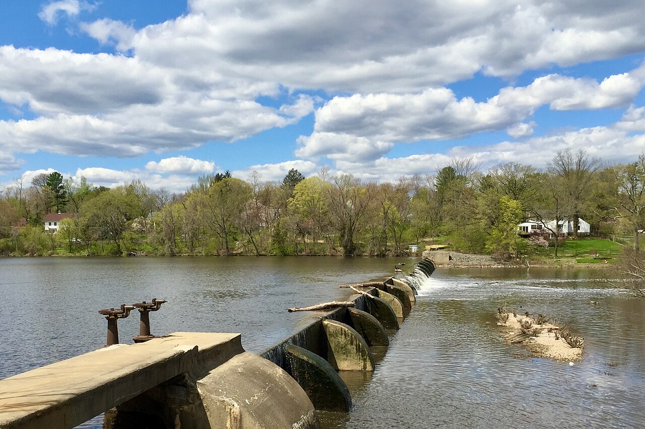 Lake Carnegie — Dam that forms Lake Carnegie. Dam is located near Kingston, New Jersey.