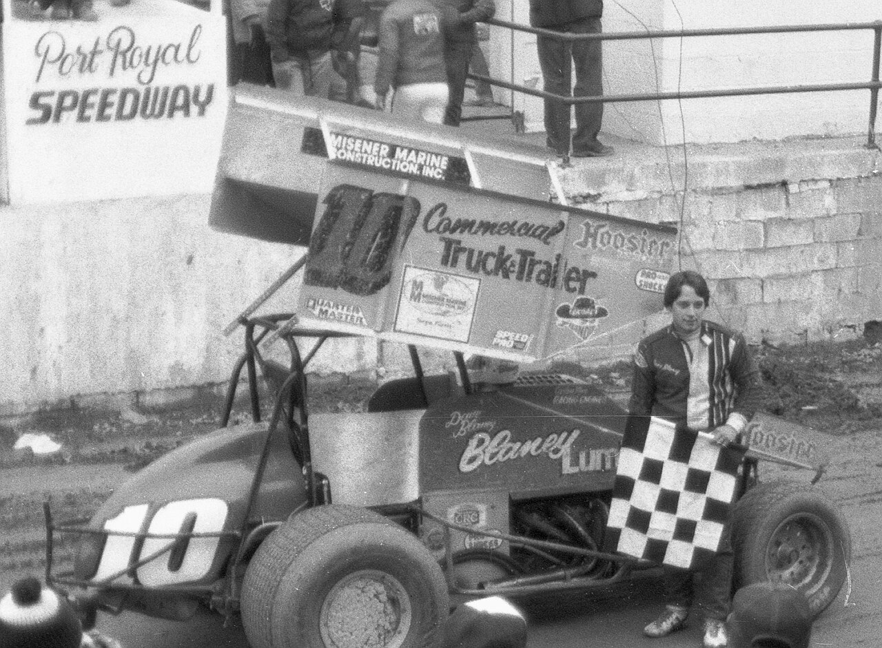 Port Royal Speedway — NASCAR driver w:Dave Blaney in 1984 at his first Port Royal Speedway win. Photo By Ted Van Pelt
