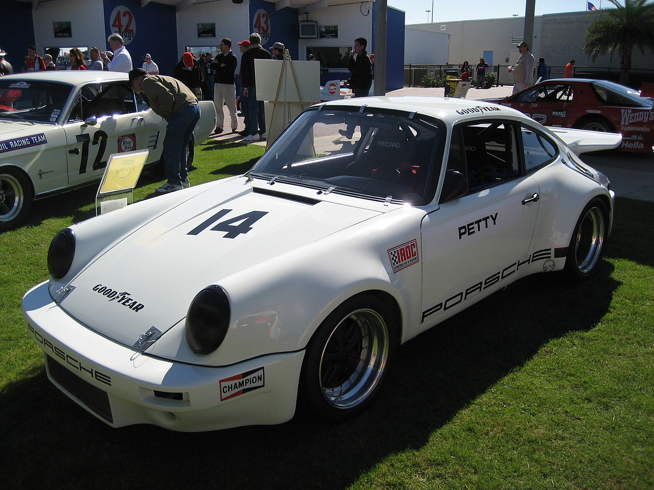 Richard Petty Driving Experience — Charlotte — Photograph taken by myself at the 2007 Rolex 24 at Daytona, in a historics display.  Porsche Carrera RSR driven by Richard Petty in IROC I.