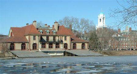 Weld Boathouse — Weld Boathouse with Harvard University buildings visible in the background.  Picture taken by Lubos Motl (user: Lumidek) and given GFDL stat